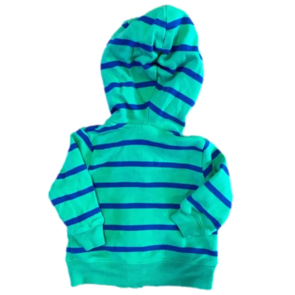Just One You Carter’s Later Gator Blue Green Striped Hooded Jacket Size 3M